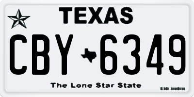 TX license plate CBY6349