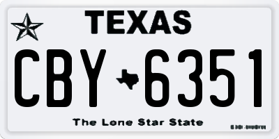 TX license plate CBY6351