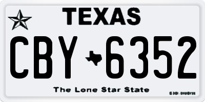 TX license plate CBY6352