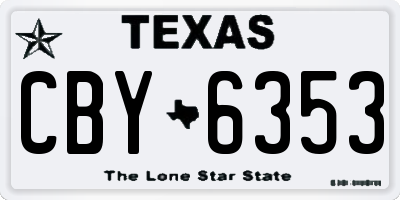 TX license plate CBY6353