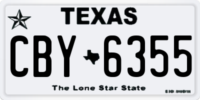 TX license plate CBY6355