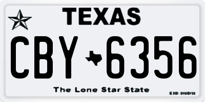 TX license plate CBY6356