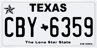 TX license plate CBY6359