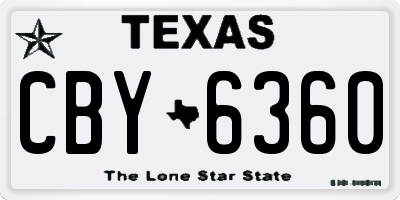 TX license plate CBY6360