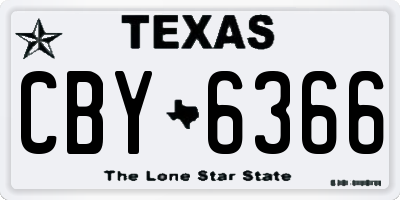 TX license plate CBY6366