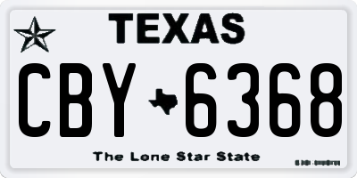 TX license plate CBY6368
