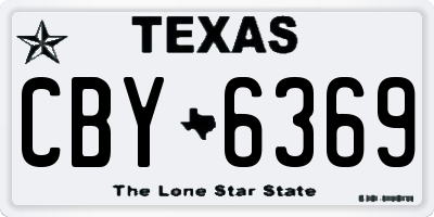 TX license plate CBY6369