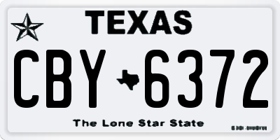 TX license plate CBY6372