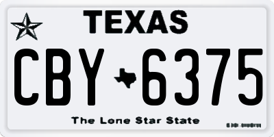 TX license plate CBY6375