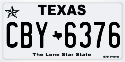 TX license plate CBY6376