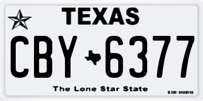 TX license plate CBY6377