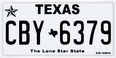 TX license plate CBY6379