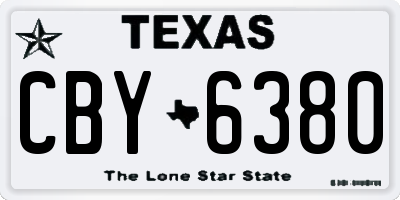 TX license plate CBY6380