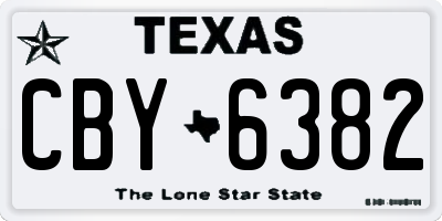 TX license plate CBY6382