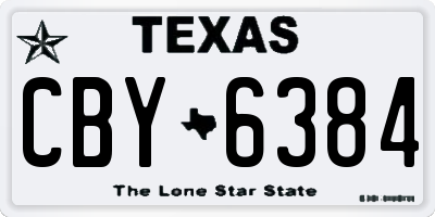TX license plate CBY6384