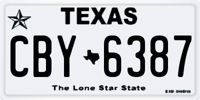 TX license plate CBY6387