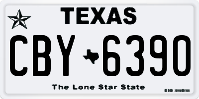 TX license plate CBY6390