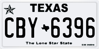 TX license plate CBY6396