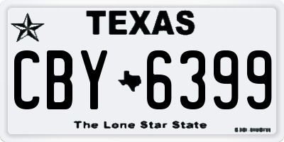 TX license plate CBY6399
