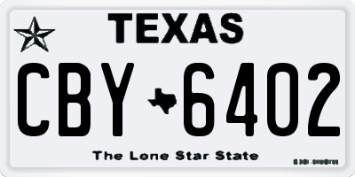 TX license plate CBY6402