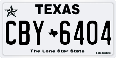 TX license plate CBY6404