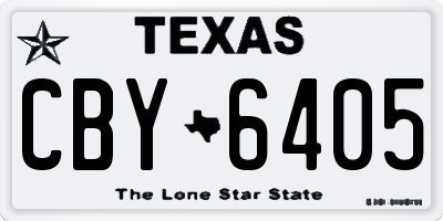 TX license plate CBY6405