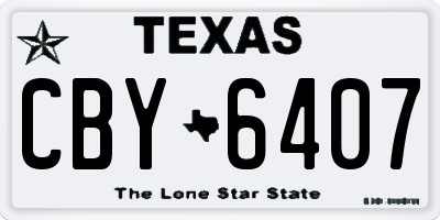 TX license plate CBY6407