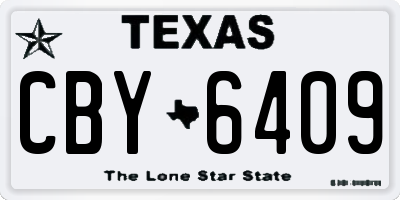 TX license plate CBY6409
