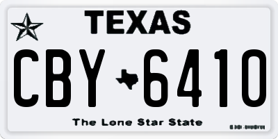 TX license plate CBY6410