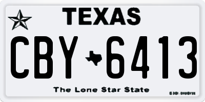 TX license plate CBY6413