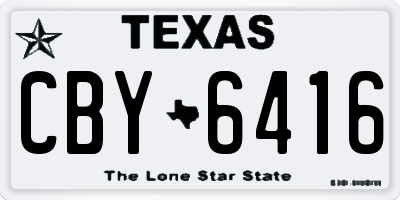 TX license plate CBY6416