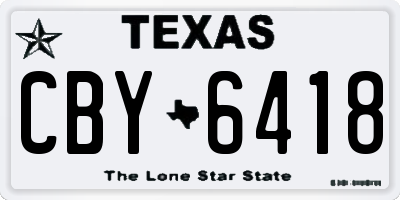 TX license plate CBY6418