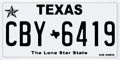 TX license plate CBY6419
