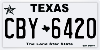 TX license plate CBY6420