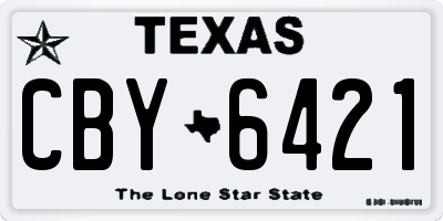 TX license plate CBY6421
