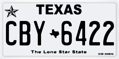 TX license plate CBY6422