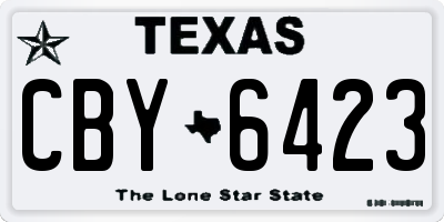 TX license plate CBY6423