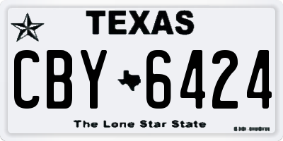 TX license plate CBY6424