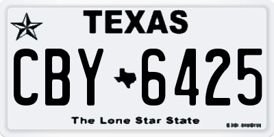 TX license plate CBY6425