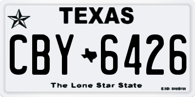 TX license plate CBY6426