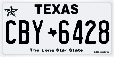 TX license plate CBY6428