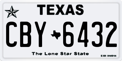 TX license plate CBY6432