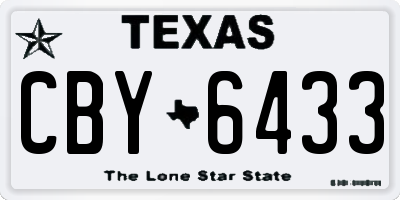 TX license plate CBY6433