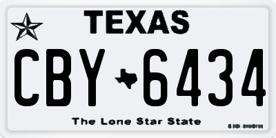 TX license plate CBY6434