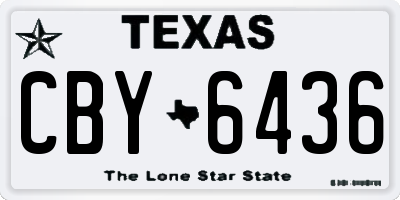 TX license plate CBY6436