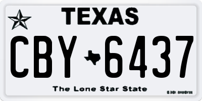 TX license plate CBY6437