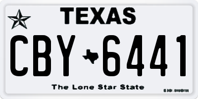 TX license plate CBY6441