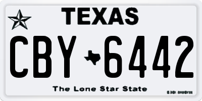 TX license plate CBY6442