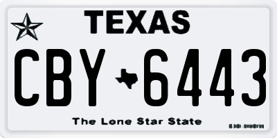 TX license plate CBY6443