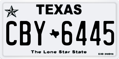 TX license plate CBY6445